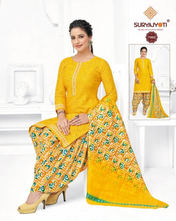 Suryajyoti Trendy Patiyala Vol-7 Cotton Designer Patiyala Dress Material